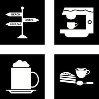 letrero y café máquina icono vector