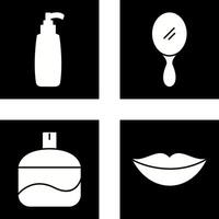 cosmético producto y espejo icono vector