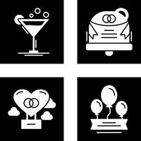 Coktail and Wedding Icon vector