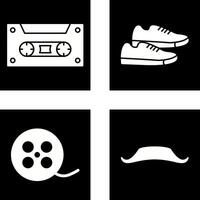 casette y zapatillas icono vector