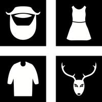 Beard and Moustache and Dress Icon vector