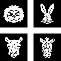 Sloth and Rabbit Icon vector