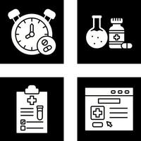 Clock and test tube Icon vector