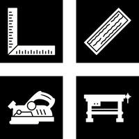 Square Ruller and Plank Icon vector