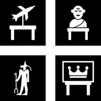 Jet Exhibit and Greek god Icon vector