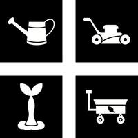 Watering tool and Lawn Mower Icon vector