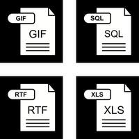 GIF and SQL Icon vector