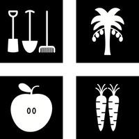 Gardening Tools and Palm tree Icon vector