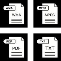 wma y MPEG icono vector