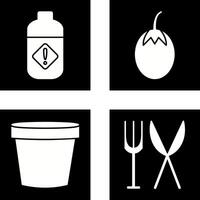 Vegetable plant and Pesticide Icon vector