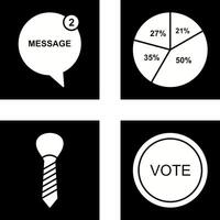Message Bubbles and Pie Chart Icon vector