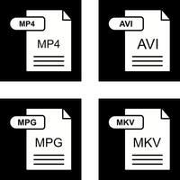 mp4 y avi icono vector