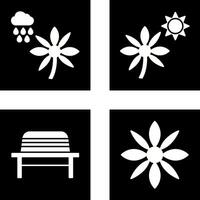 Flower with rain and Flower Icon vector