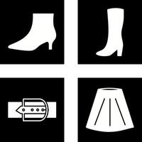 botas con tacones y largo barcos icono vector