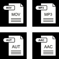 MOV and MP3 Icon vector