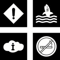 caution sign and dangerous shark Icon vector