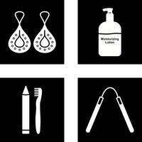 Earring and Lotion Icon vector