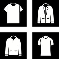 Plain T Shirt and Stylish Jacket Icon vector