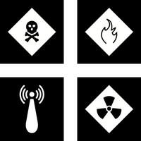 poisonous gas and Danger of flame Icon vector