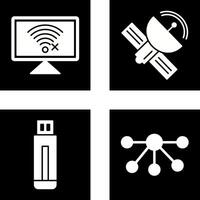 Disconnected Network and Satellite Icon vector