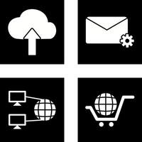 Upload to Cloud and Message Settings Icon vector