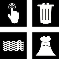 danger of hand press and garbage Icon vector