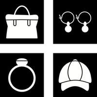bolso y pendientes icono vector