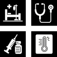estetoscopio y hospital icono vector