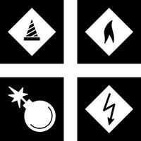 under construction and flammable material Icon vector