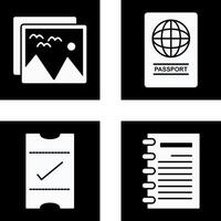 imágenes y pasaporte icono vector