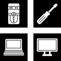 Cpu and Screw driver Icon vector