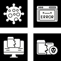 virus y error código icono vector