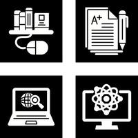 digital biblioteca y ensayo icono vector