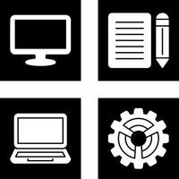 Monitor and Note Icon vector