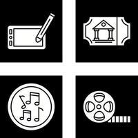 Drawing Tablet and Museum Ticket Icon vector