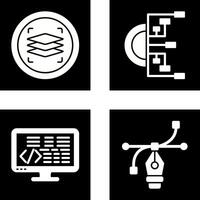 Layers and Flowchart Icon vector