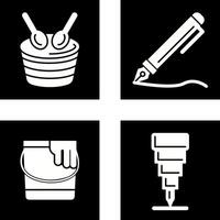 Drum and Pen Icon vector