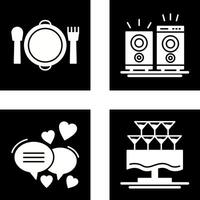 banquete y música icono vector