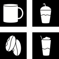 café jarra y frapé icono vector