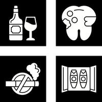 vino y caries icono vector