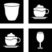 Café exprés y moca icono vector