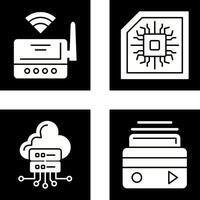 Wifi enrutador y chip icono vector