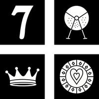 number sevens and lottery machine Icon vector