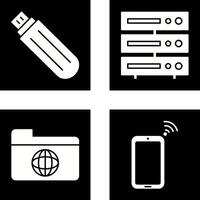 usb drive and server Icon vector