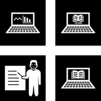 Online Stats and Online Study Icon vector