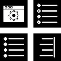 settings and numbered lists Icon vector