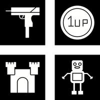 Gun and 1UP Icon vector