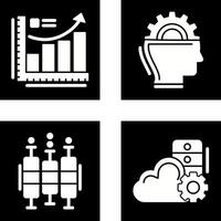 Growth Chart and Machine Learning Icon vector