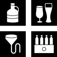 moon shine and beer glasses Icon vector