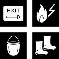 exit and electricity fire Icon vector